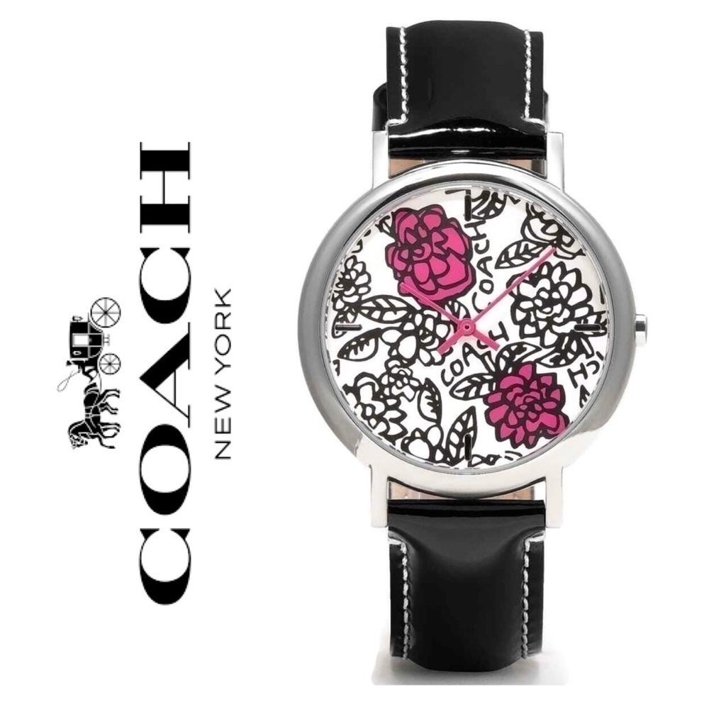 🌺 Coach Poppy Women's Watch Leather Strap 39 millimeters Quartz 14501250🌺 - Picture 2 of 10